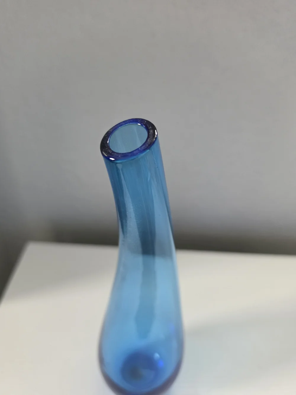 Handblown Blue Glass Bud Vase